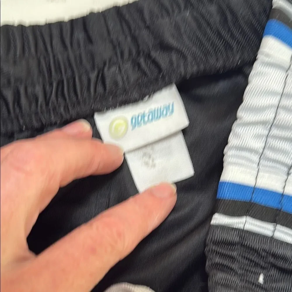 Getaway athletic shorts.  Youth Black and White Athletic Shorts.  Size large.